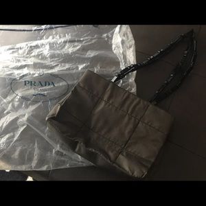 Grey Nylon Prada Shoulder Bag